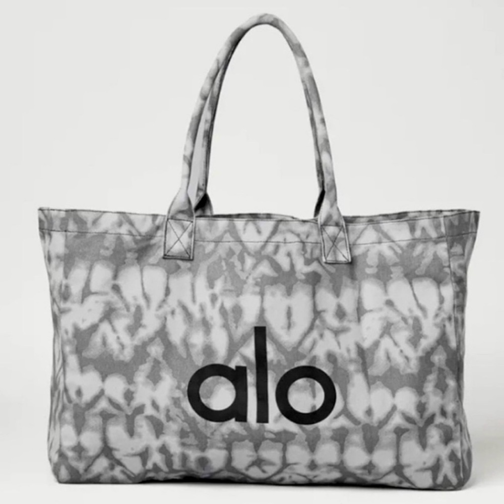 ALO Yoga Iconic Gray Tie-dye Women's Tote Bag